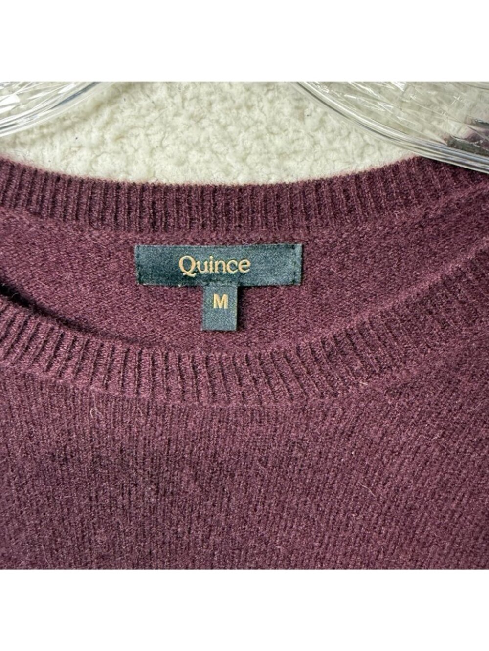 Quince Cashmere Sweater Women’s Medium Burgundy - Picture 2 of 6